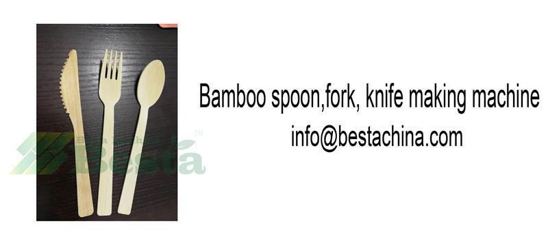 Bamboo spoon fork knife machine